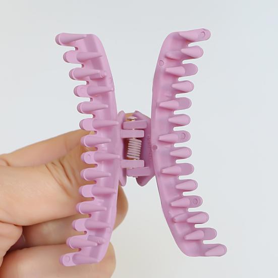 Arc Shape Hair Claw Non-slip Crossing Teeth Solid Color Decorative Tight Frosted Large Shark Hair Clamp Styling Tool