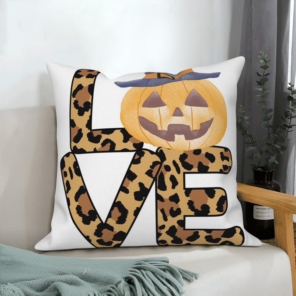 Halloween Throw Pillow Covers Pumpkin Ghost Witchy Linen Sofa Bed Pillowcase Square Cushion Cover Spooky Halloween Party Decor