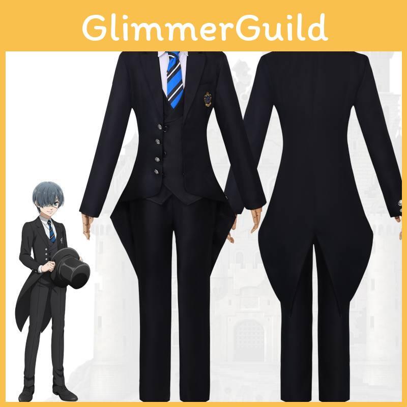 Black Butler Sebastian Cosplay Costume Polyester Fabric Simple Style Japanese Anime Theme