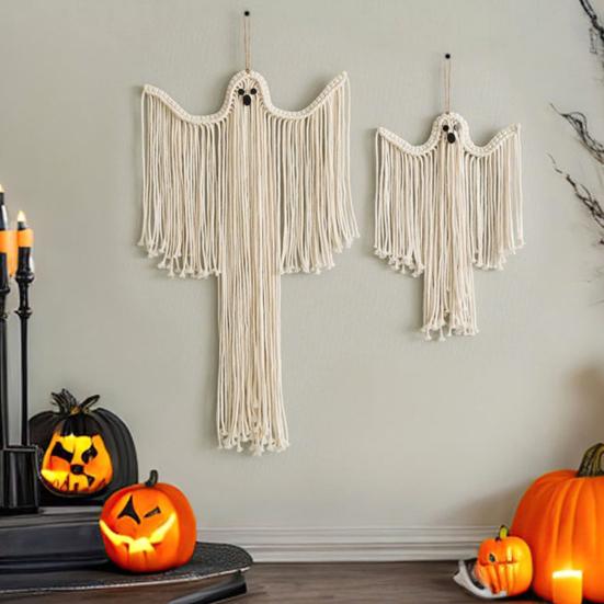 Hand-Woven Tapestries Ghost Wall Hanging Decoration Creepy Spooky Halloween Wall Art Multipurpose Decorative Tapestries for Halloween