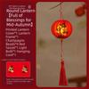 LED Bead Mid Autumn Lantern Sturdy Frame Glowing Holiday Lamp Printed Fabric Lantern  Culture Fans