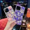 For IPhone16Promax Mobile Phone Case for Apple 14 Rhinestone 13 Pearl Flower Three-dimensional 12 Daisy Luxury Women