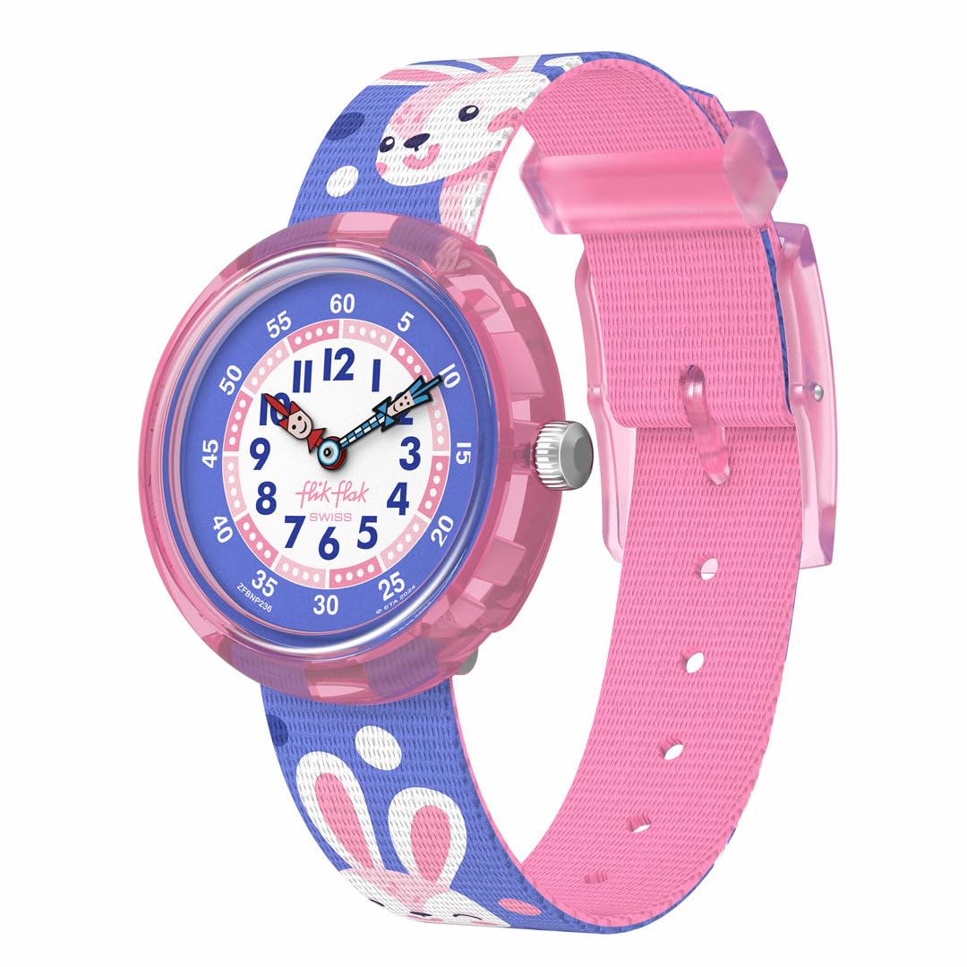 

Swatch Flik Flak Watch FBNP236 Purple Peek-A-Bunny Girls фиолетовый