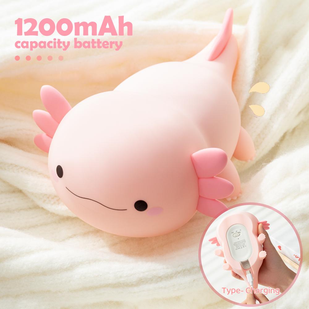 1PC Children's Night Light 2 On Silicone Baby Crib Sleeping Light Portable USB Rechargeable Bedside Lamp
