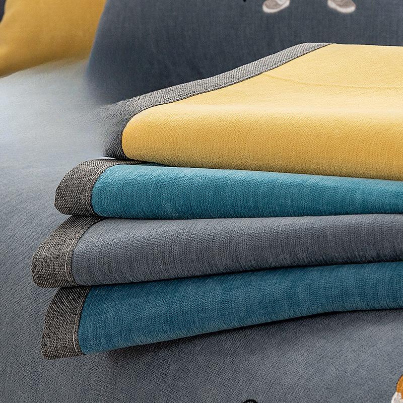 Sofa Cushion Nordic Simple Modern Non-Slip Seat Cushions Four Seasons Universal Cartoon Chenille Sofa Cover Slipcover Seat Cushion