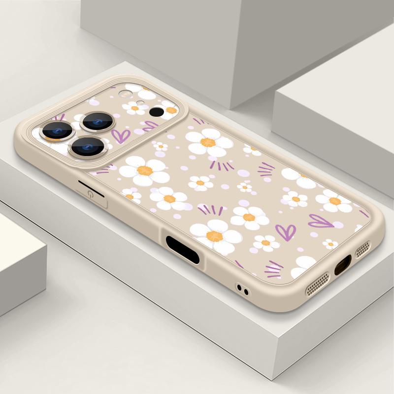 Shockproof Phone Case For iPhone 17 Pro Max Case iPhone 16 15 14 13 Pro Max 11 17e 16e Daisies Flowers Print Soft Silicone Bumper Cover