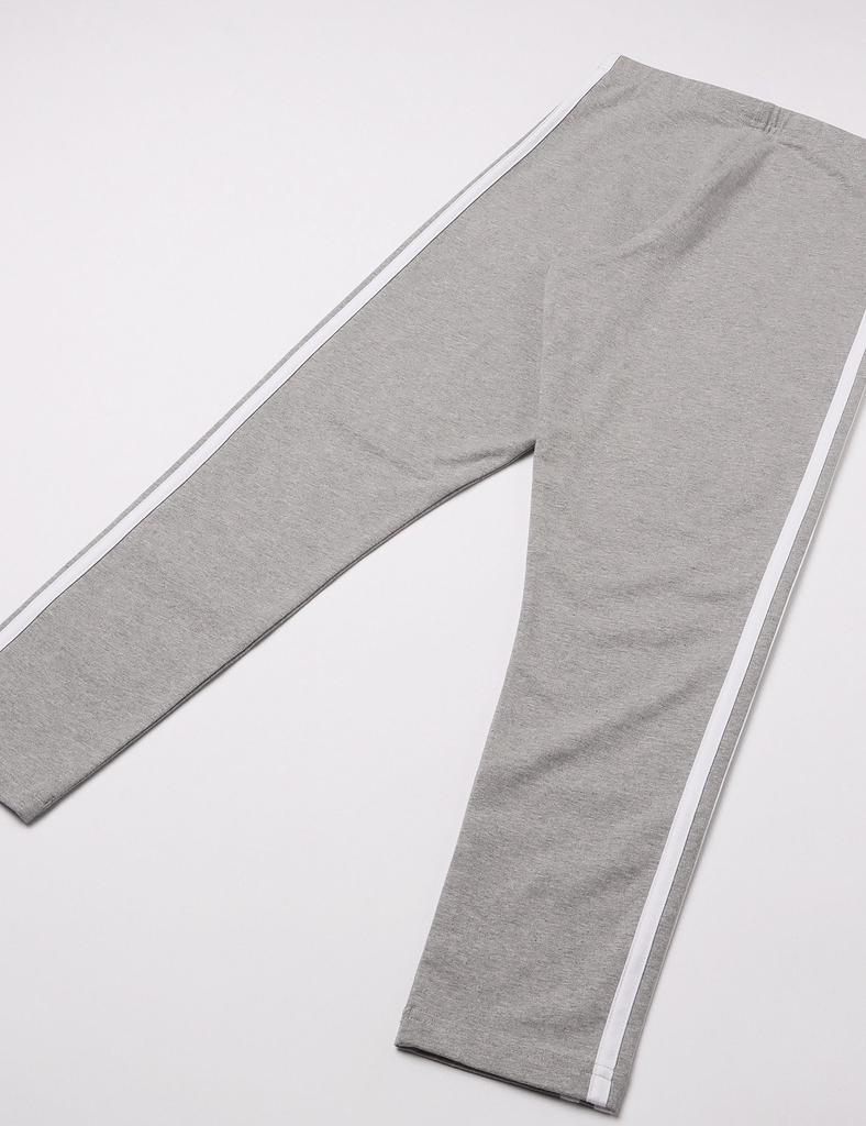 adidas Essentials Single Jersey Medium Gray 3-Stripes High-Waisted Leggings, ENL02, Women's, Heather/White (IC7152)