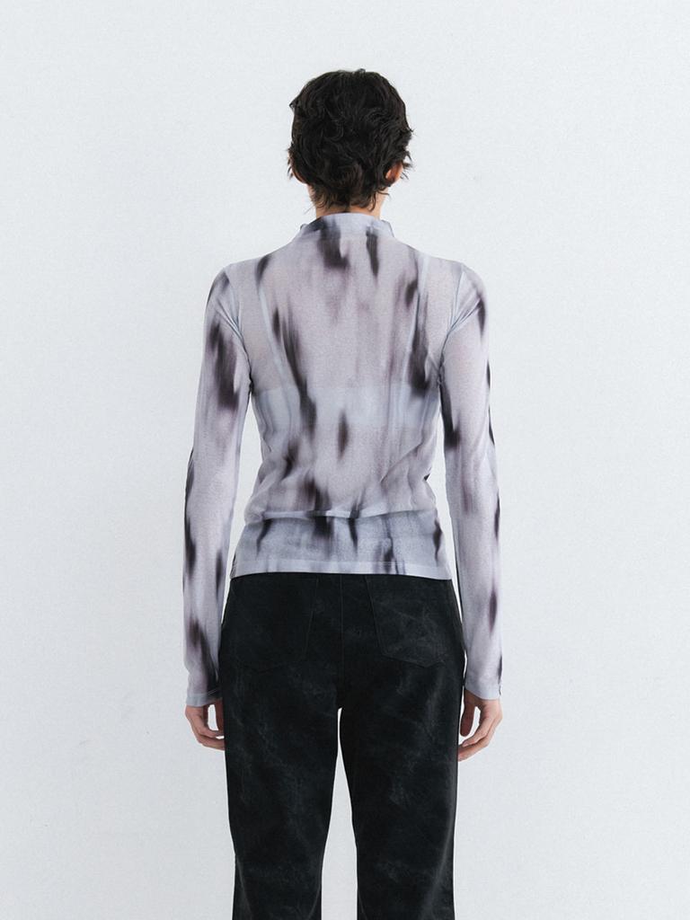 KOBKINO Brush Paint Mock Neck (Grey)