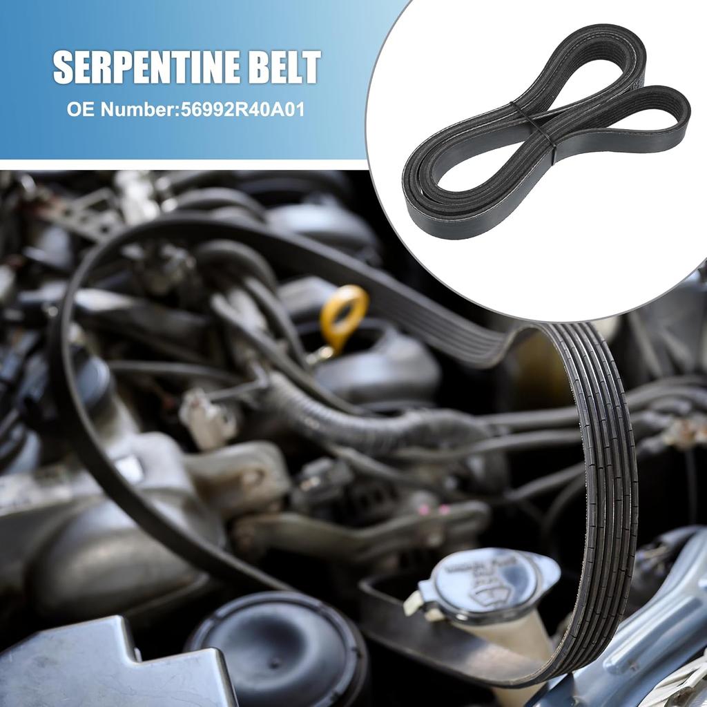 Car Serpentine Belt V-Ribbed Belt No.56992R40A01 for Honda Accord 2008-2012