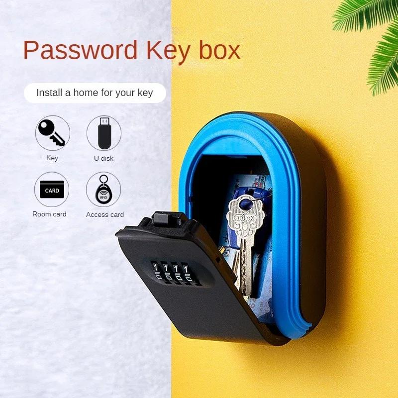 Wall Mounted Key Storage 4 Digit Combination Key Safe Storage Lock Box Plastic Key Safe Box Indoor Outdoor Use For Home Office