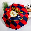Red Blue Shield Atletico Automatic Folding Umbrella - 8-Rib Travel Umbrella with Auto Open/Close & Portable, Gift for Christmas, Birthdays