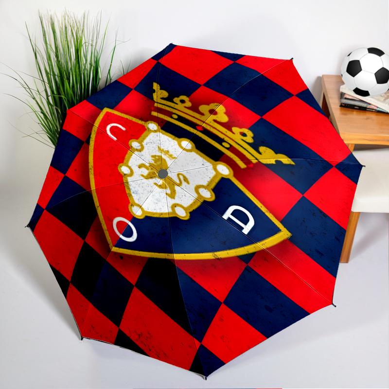 Red Blue Shield Atletico Automatic Folding Umbrella - 8-Rib Travel Umbrella with Auto Open/Close & Portable, Gift for Christmas, Birthdays