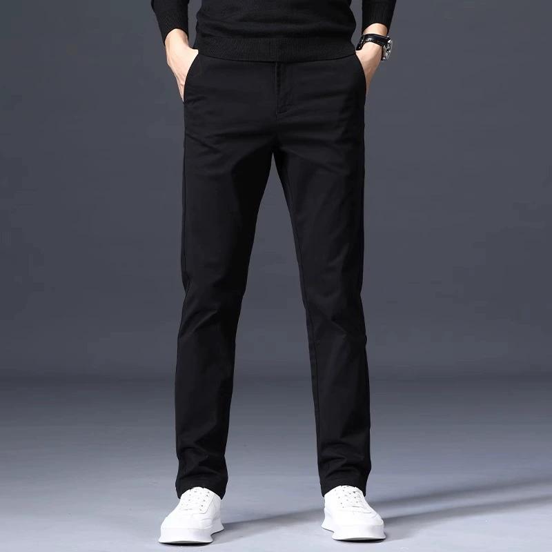 Casual Pants for Men, Loose Straight Leg Pants, Spring and Autumn Pure Cotton Versatile Elastic Sports Pants for Men