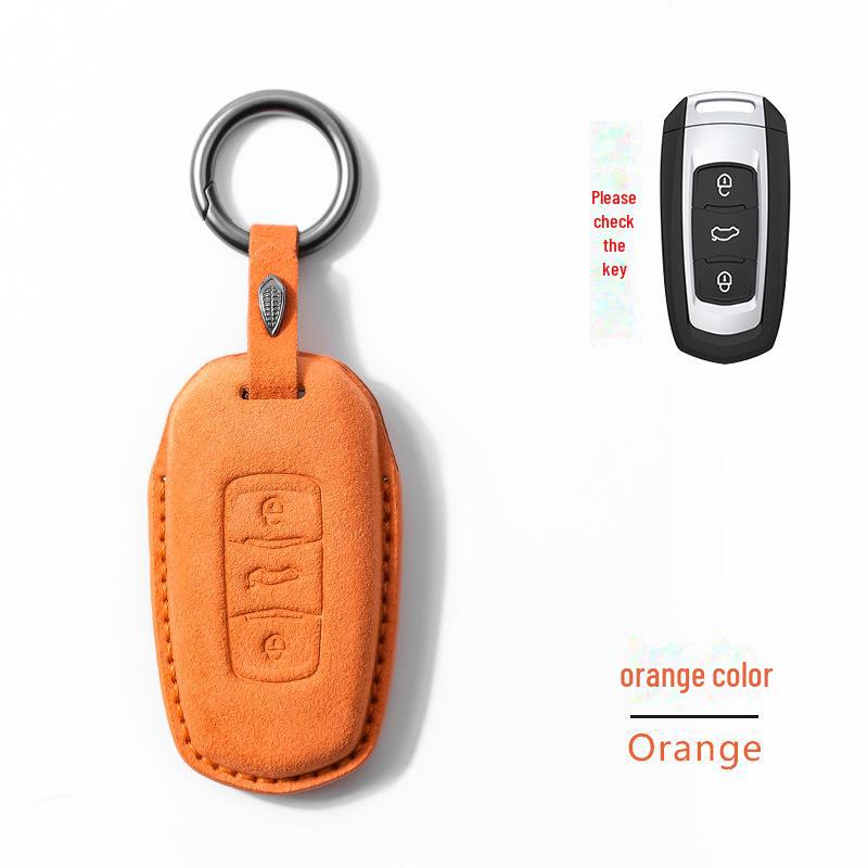 Geely Autoschlüsselhülle für Emgrand GS, Boyue, X3, X6, King Kong, X1, Borui - Leder Schnallenetui für Vision S1