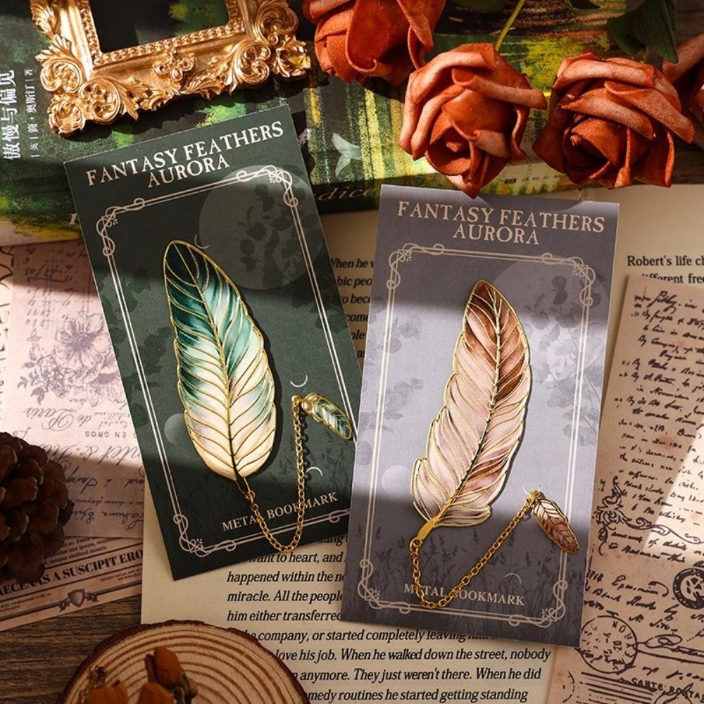 Vintage Vintage Feather Bookmark Feather Book Page Marker Feather Metal Bookmark Book Club