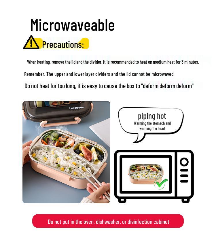 Microwave-Safe Insulated Bento Box with Cutlery for Office & School