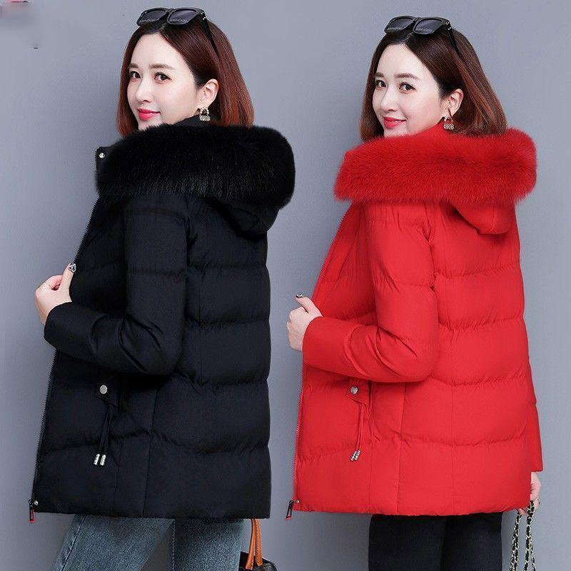 Winter Women's Down Cotton-Padded Jacket Girl Medium Long Coat Cold-Resistant And Warm Winter Clothes