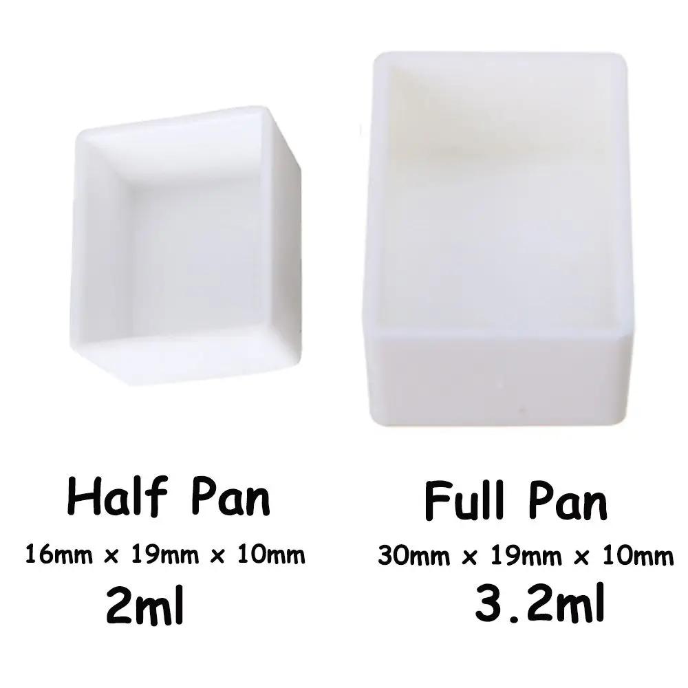 White 6/12/24/48pcs Half Pans Plastic Artists Watercolor Paint Grid Art Supplies Paint Palette Painting Supplies