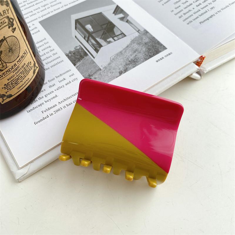 Chic Handmade Doweisi Acetate Material Hair Claw Clip In Vibrant Geometric Colors YellowOrange