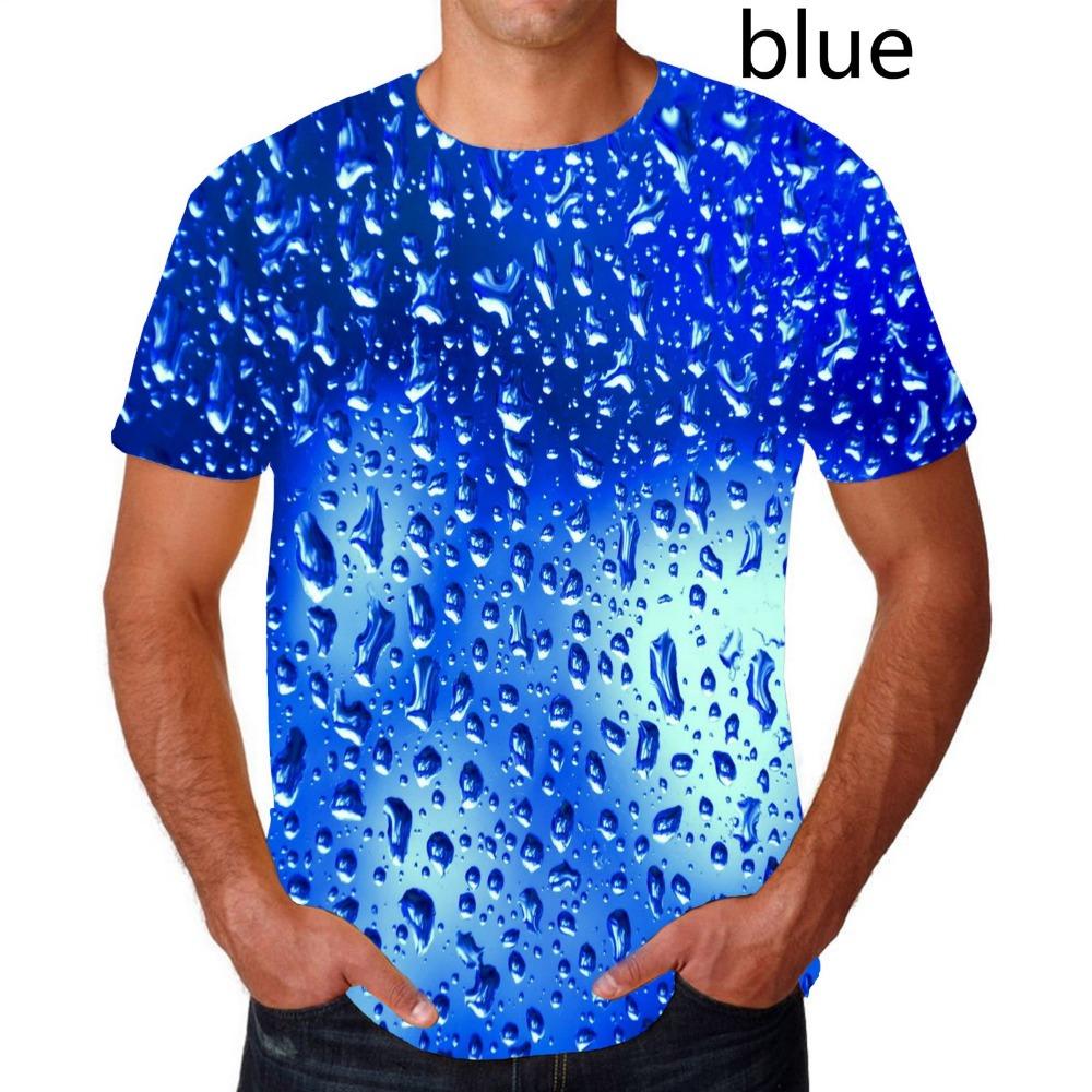 Fashion Raindrop 3D Printing T Shirt Water Drop Unisex Funny Short Sleeve Tee