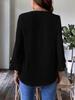Women's Bell Sleeve V-Neck Loose Pullover - Solid Color