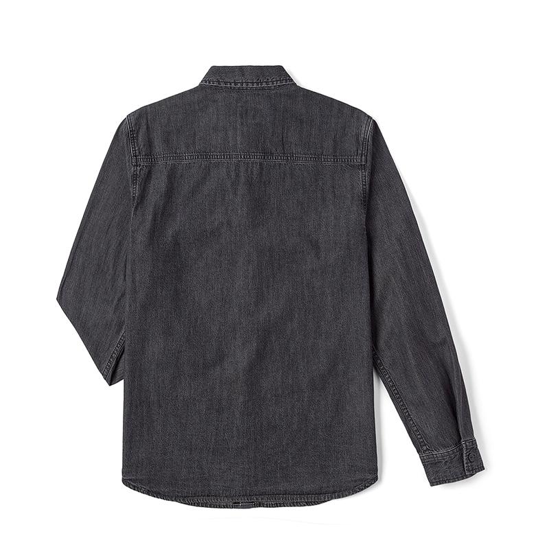 FW24 Mall Style Early Autumn Comfortable Long Sleeve Denim Shirt With Small Embroidered Logo Detail Men shirts Dark-Gray LMT006566100342A06165
