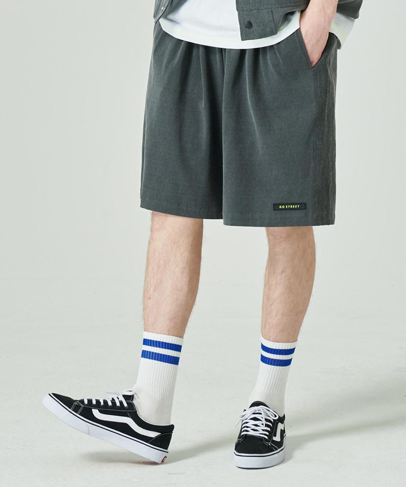GOSTREET Semi-Wide Fit Half-And-Half Shorts Pigment Charcoal