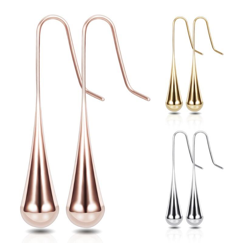 Fashion Creative Water Drop Stainless Steel Earrings For Women