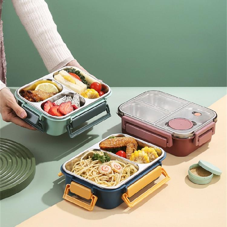 Food Container Portable 304 Stainless Steel Lunch Box for Students and Professionals Outdoor Meal Dinnerware Tool