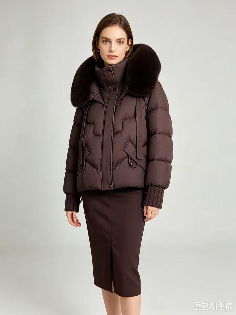New fashion cotton clothes women's warm big fur collar temperament short women's cotton-padded clothes jacket