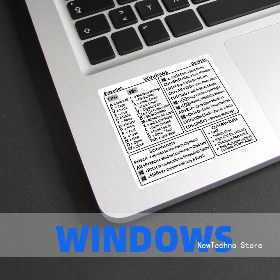 Nálepky s klávesovými zkratkami pro Word Excel Windows/MAC/OS Grafika písmen Ochranná nálepka na notebook