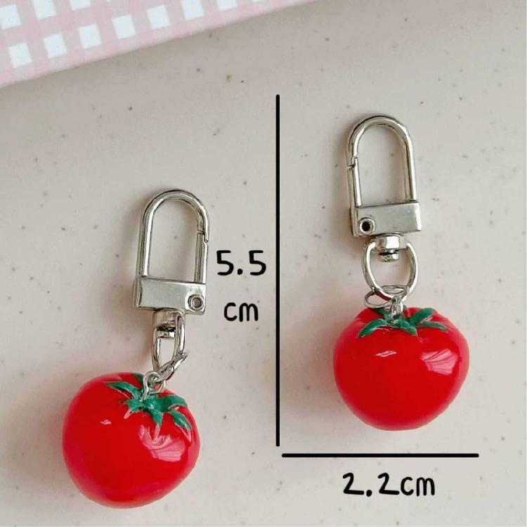 Novelty Tomato with Leaf Girl Keychain Charm Pendant Accessory for School Travel and Everyday Styles Daily Casual Use