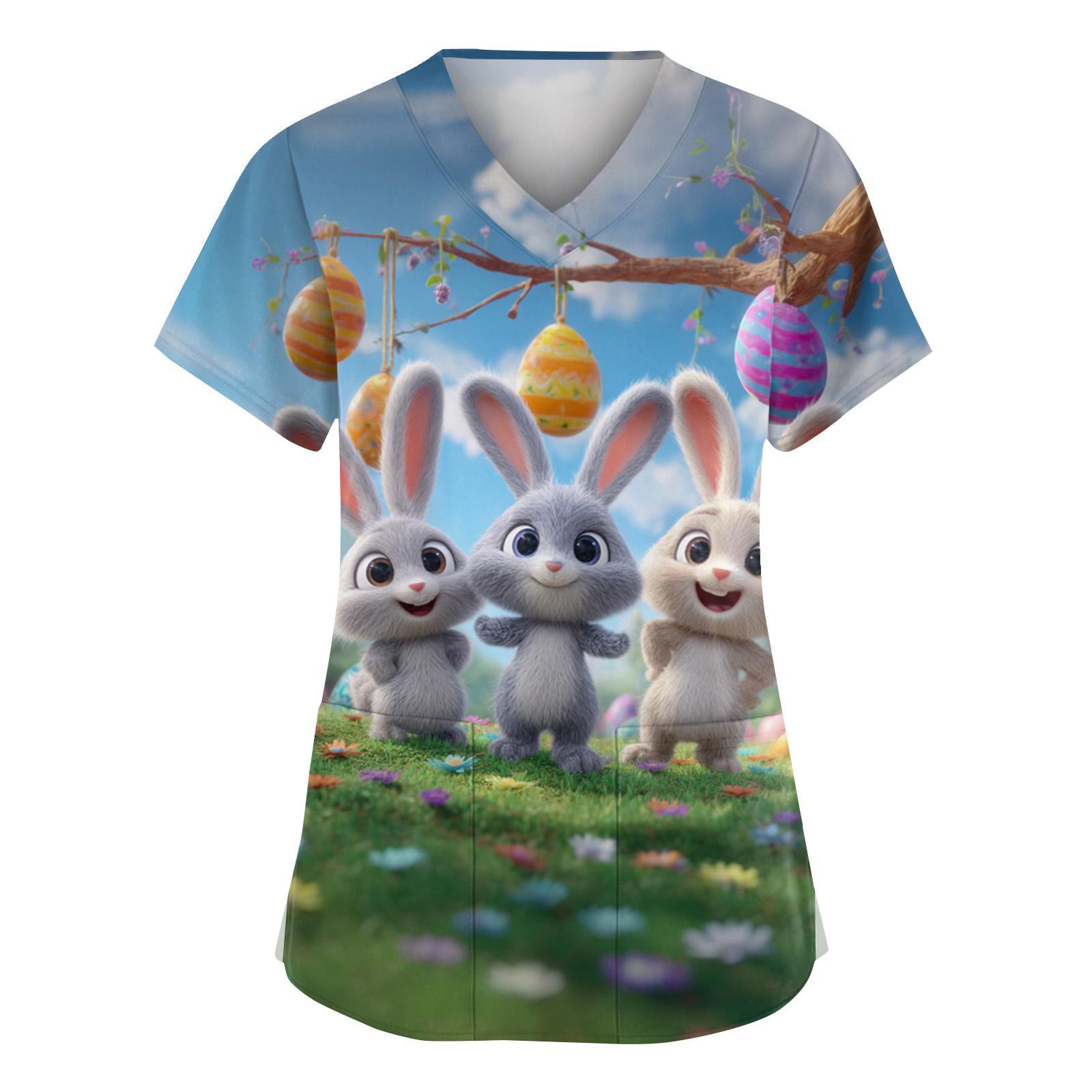 

Жіноча мода Комбінезон з V-подібним вирізом та короткими рукавами з кишенями Принтовані топи Одяг XL небо синє кольору