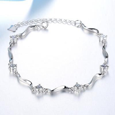 Náramek z mincovního stříbra S925 pro ženy EU a Jižní Korea Jednoduchý svěží bambusový náramek