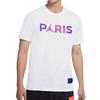 Jordan Maglietta Casual Sportiva Girocollo Manica Corta Paris Saint-Germain Uomo Top Bianco CZ0802-100