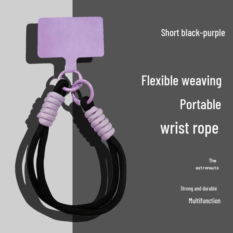 Popular Color-Block Phone Lanyard: Multi-Functional Anti-Loss Case, Earphone Cover, Toy Bag, Woven Wrist Strap