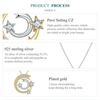 BAMOER 925 Sterling Silver Gold Meteor Pendant Necklace Moon and Star Neck Chain for Women Birthday Gift Fine Jewelry