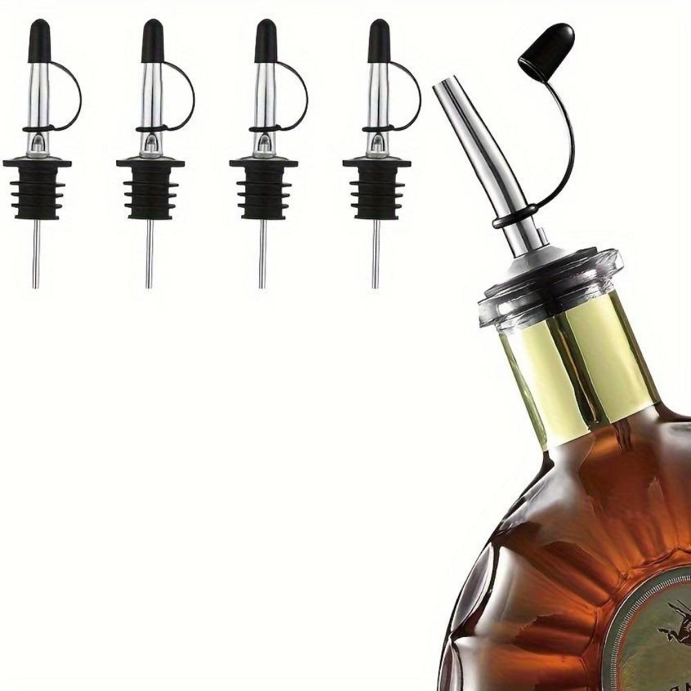 

4/6/12 шт., разливочные устройства из нержавеющей стали, разливочные устройства для бутылок с ликером и коническим носиком для уксуса, разливочные устройства для ликеров с резиновыми пылезащитными колпачками, барные принадлежности 4pcs