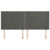 VidaXL Tête de lit avec oreilles Gris foncé 183x16x118-128 cm Velours3119501