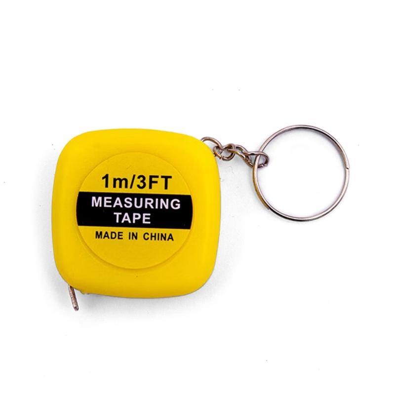 Tape Measure with Stainless Steel Tape 1m Auto Retractable Double Scale Portable Design Flexible Keyring Pocket Size