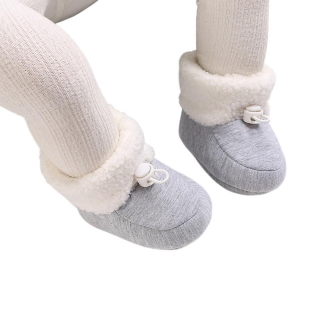 Baby Winter Walking Shoes for 0-12 Months Boys Girls, Lined Walkers with Color Block Design
