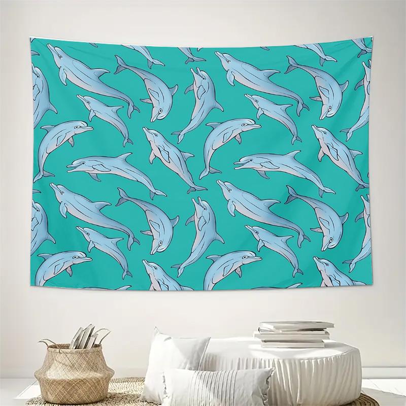 Ocean Whale Tapestry Wall Hanging Sea Life Decor Beach Theme Room Aesthetic Coastal Vibes Dorm Room Decor Artistic Wall Art