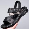 Sandals men's 2025 new trendy leather soft-soled outer wear men's beach shoes thick-soled air cushion dual-purpose wear-resistant cool slippers