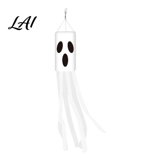 Skull Pattern Wind Streamer Halloween Windsock Flag Large Spooky Pumpkin Skeleton Ghost Socks Outdoor Decorative Eaves Hanging Props Decor for Yard