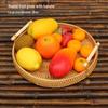 Panier à pain et à fruits en rotin tissé à la main - Plateau en bambou pour rangement et décoration de la maison