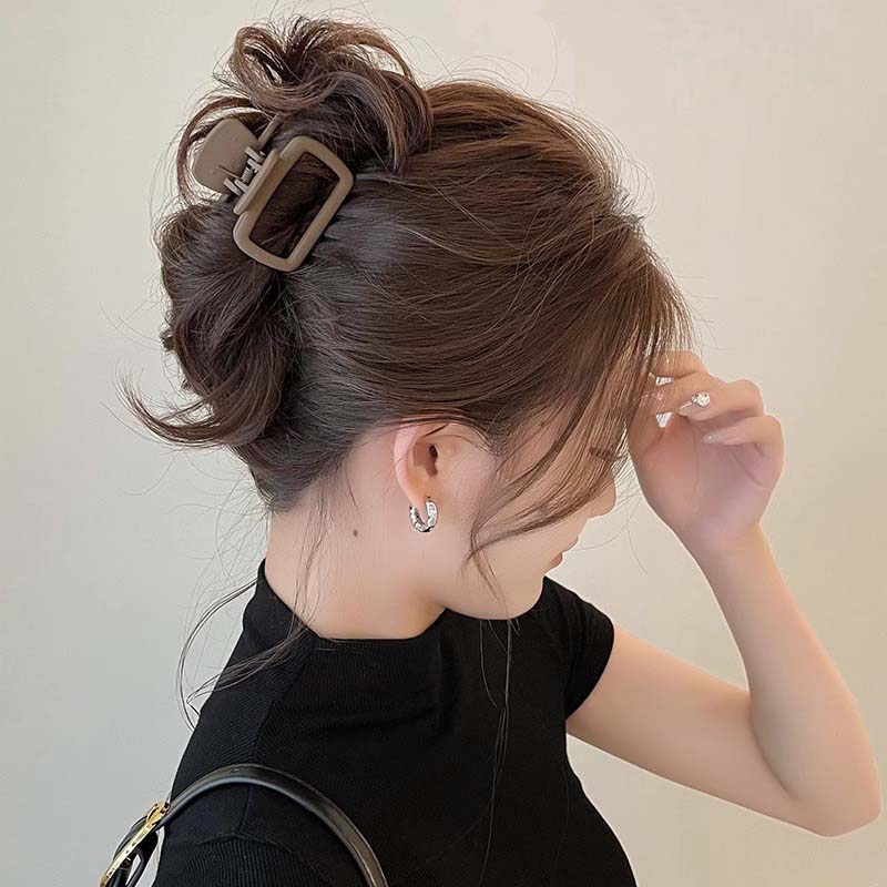 Fashion Colorful Acrylic Square Hair Claw Clip For Women Girls Elegant High Ponytail Hair Clip Clamp Hair Styling Accessories