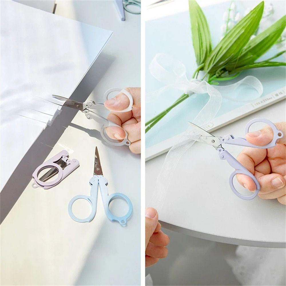 Paper Work Stationary Scissors Morandi Color Paper Cutter Folding Scissors  Office Supplies