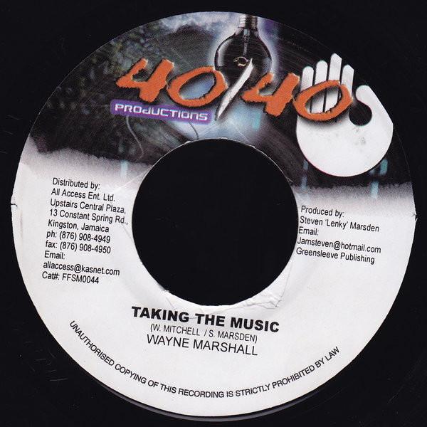 7inch Record WAYNE MARSHALL - Taking The Music FFSM0044 40/40 Productio 2003 Jamaica Reggae, Ska & Dub Used