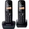 Panasonic KX-TG1612FRH | Schnurloses Digitaltelefon, Basis + 2 Mobilteile, Anrufer-ID, Lange Akkulaufzeit, LCD, Wahlwiederholung