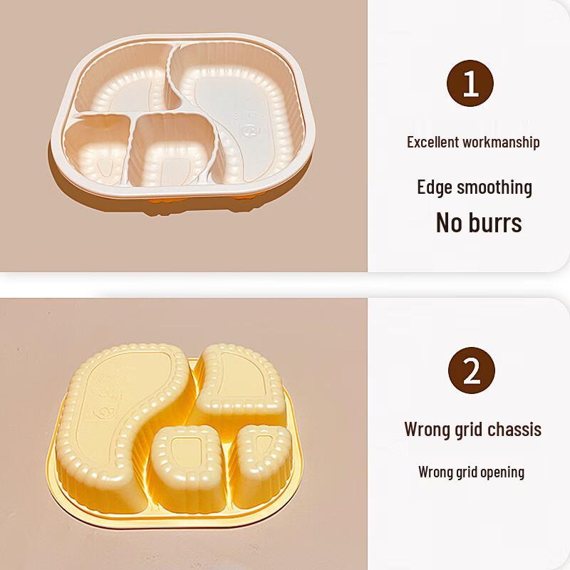 Disposable Rectangular 4-Compartment 1000ml Food Container